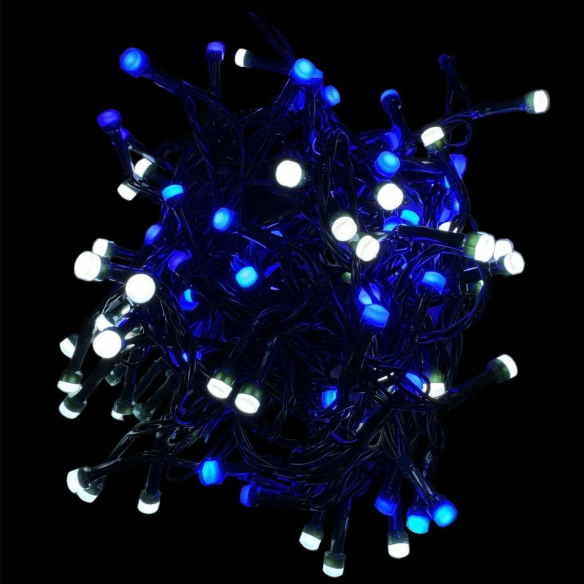 10+3m 100 Matt USB Fairy Lights (Blue White/Green Wire)