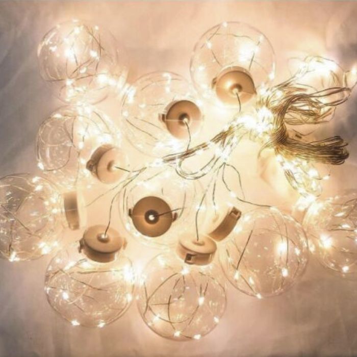 10 Icicle Ball LED Copperwire Lights