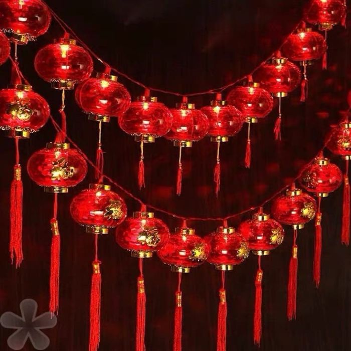 10 LED 6cm Battery Gold Crystal Lantern Lights