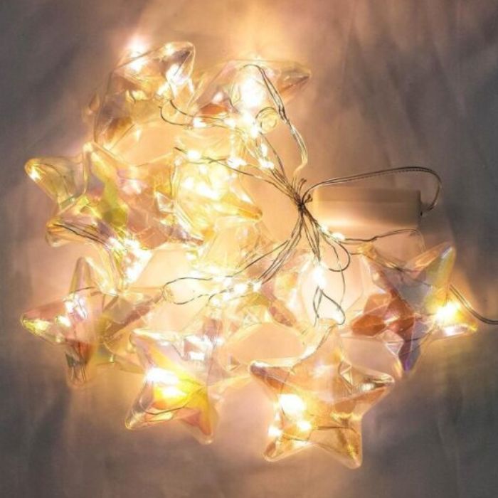 10 LED Rainbow Star String Lights (Warm White)