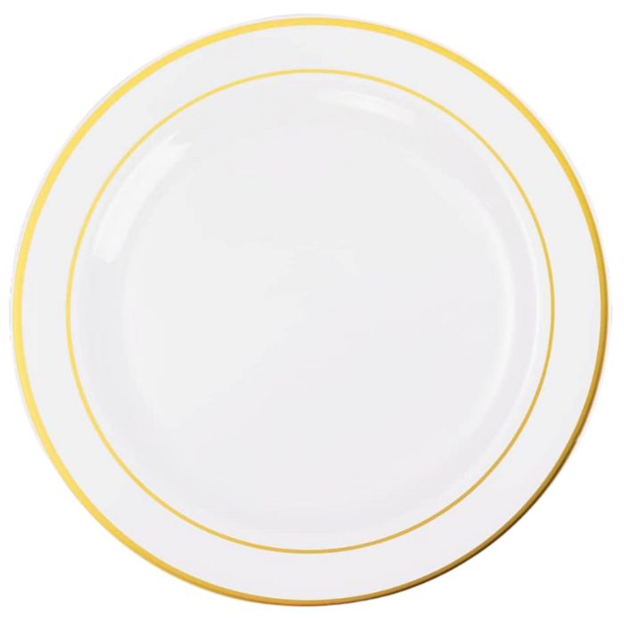 Premium Plastic Plates (Shiny Rim) (10pcs)