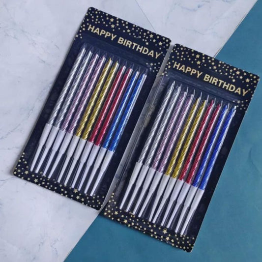 10cm Shiny Spiral Candles