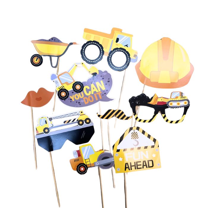 10pc Photo Booth Props Set (Constuction)