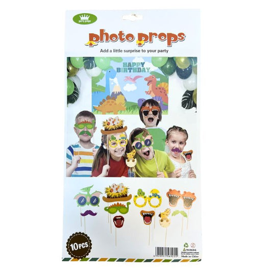 10pc Photo Booth Props Set (Dinosaur)