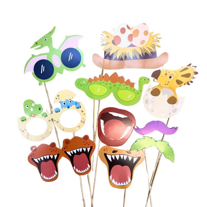 10pc Photo Booth Props Set (Dinosaur)