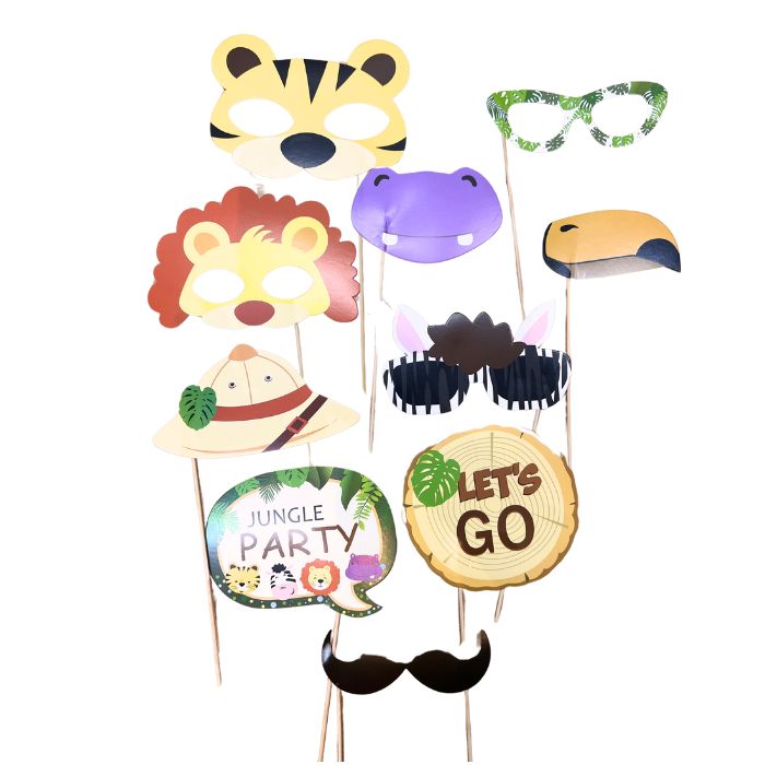 10pc Photo Booth Props Set (Jungle)