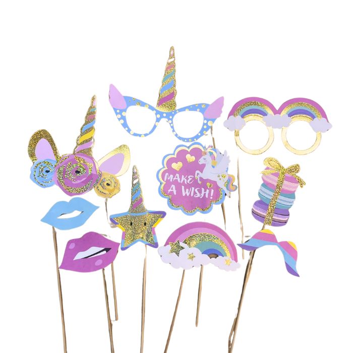 10pc Photo Booth Props Set (Unicorn)