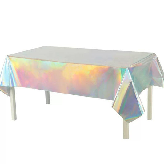 137 x 274cm Shiny Metallic Plastic Tablecover