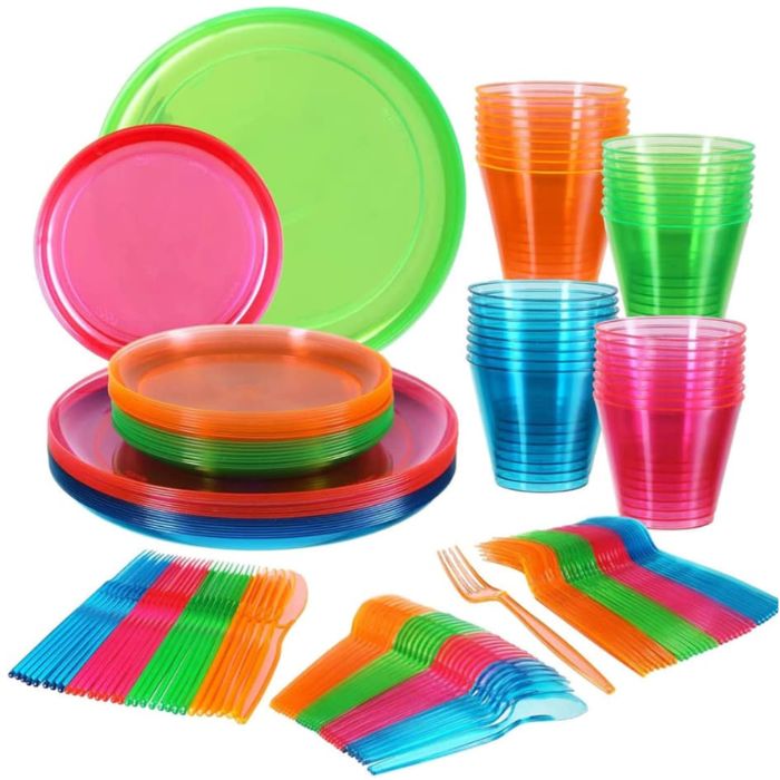 16 Pax Rainbow Premium Partyware Set (112pc)