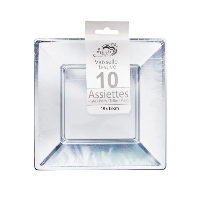 Square Shiny Plastic Plates