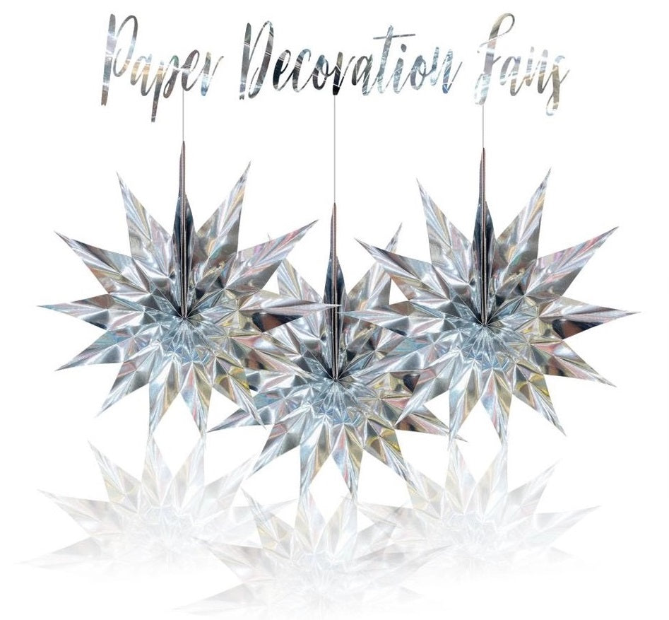 6pc Shiny Paper Star Set