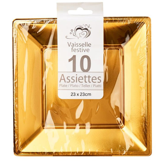 Square Shiny Plastic Plates