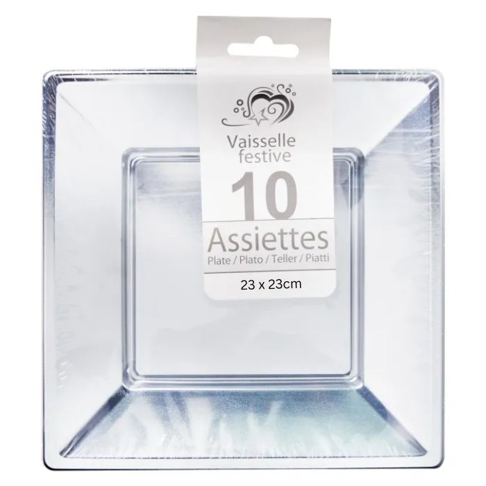 Square Shiny Plastic Plates