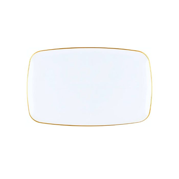 24cm Premium Rectangle Plastic Plate (6pcs)