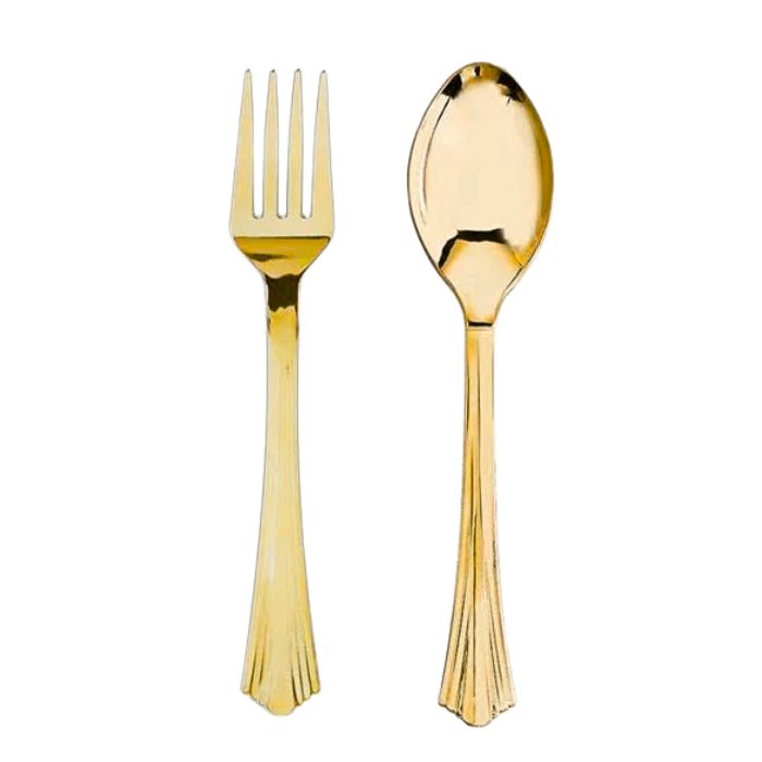 25cm Plastic Serving Utensils (Gold)