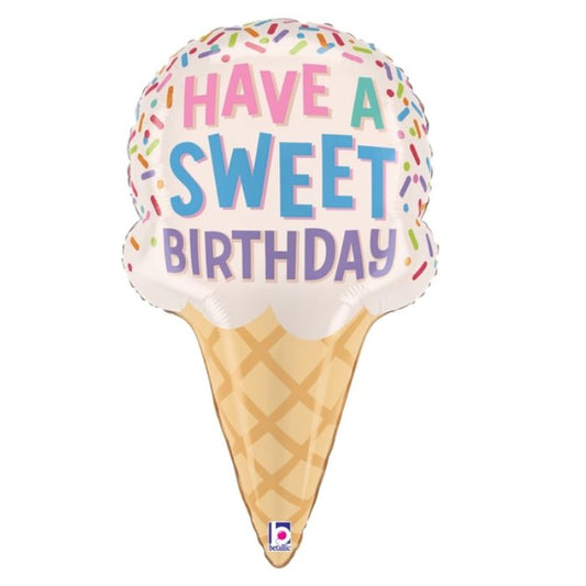 28 Inch Sweet Bday Ice Cream Cone Foil Balloon BL25526P