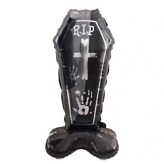 58inch Halloween Foil Balloon Display Black Coffin