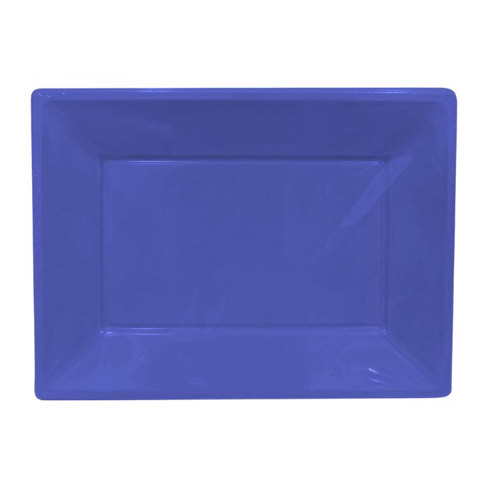 33x23cm Rectangle Plastic Plates (3pc)