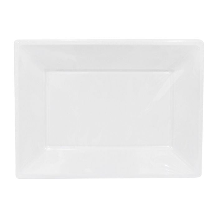 33x23cm Rectangle Plastic Plates (3pc)