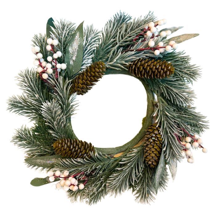 35cm Snow PET Wreath 55HH88