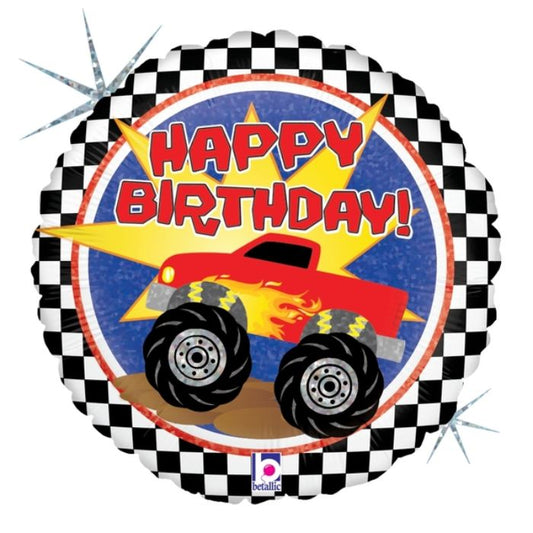 18 Inch Monster Truck Birthday Round Foil Balloon B36141