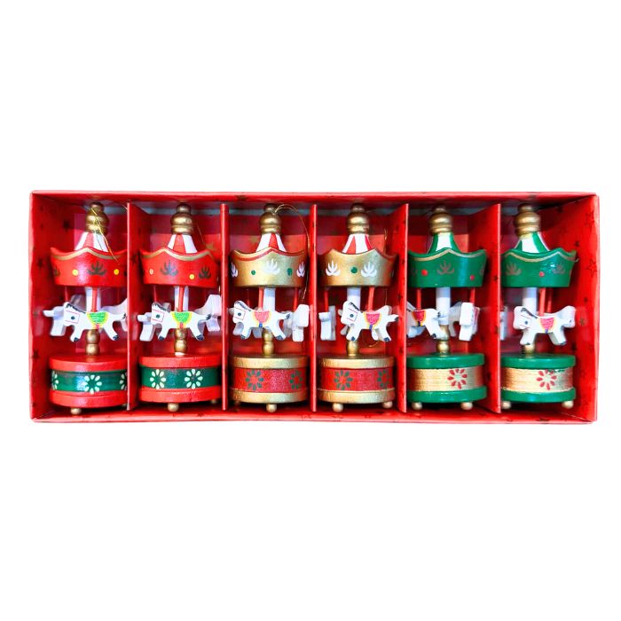 Mini Wooden Carousel (6pcs) Y01037