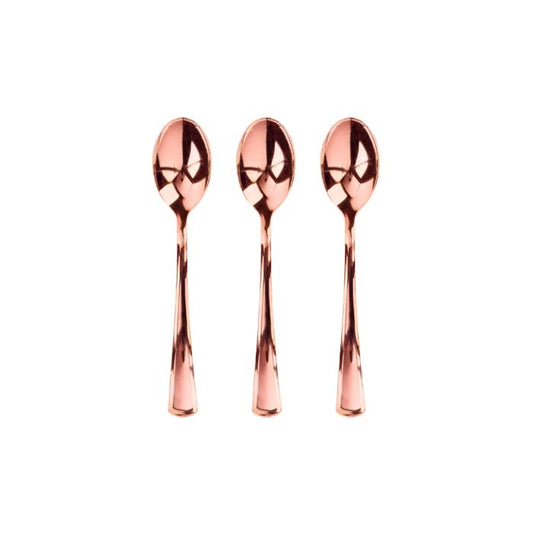 Shiny Rose Gold Plastic Utensils (25pc)