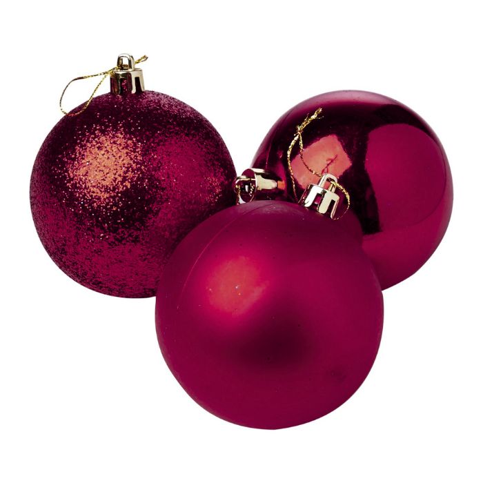 Mixed Glitter Shiny Plain Christmas Balls (Assorted)