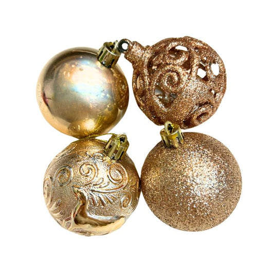 6cm Mixture Christmas Balls (24pc) (Assorted)