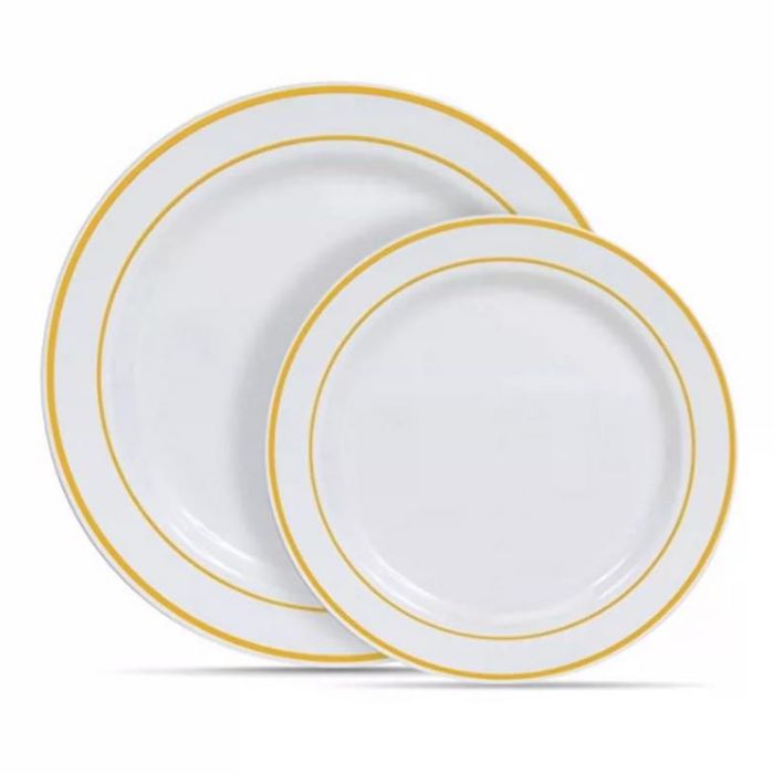 Premium Plastic Plates (Shiny Rim) (10pcs)