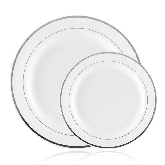Premium Plastic Plates (Shiny Rim) (10pcs)