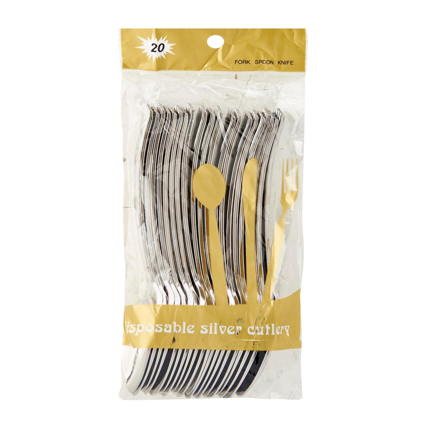 Shiny Silver Plastic Utensils