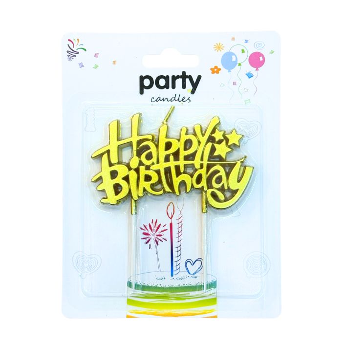 8cm Happy Birthday Candle (Assorted)