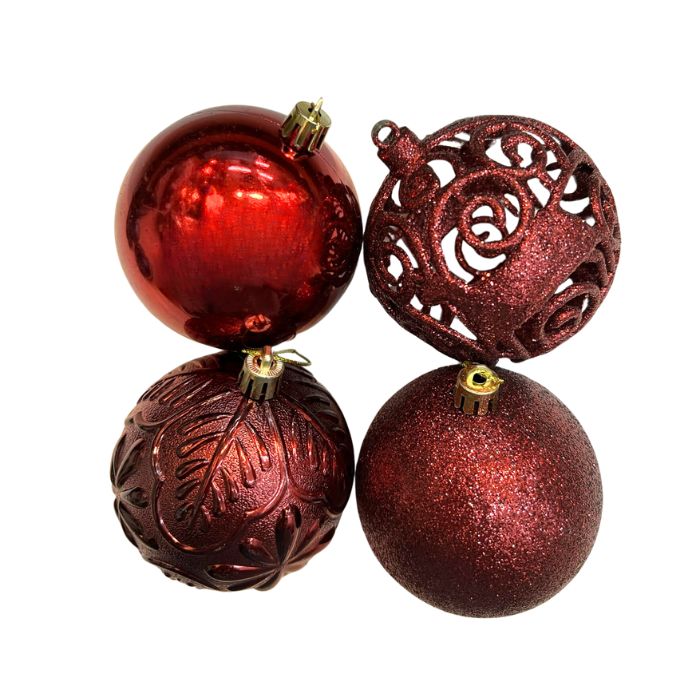 8cm Mixture Christmas Balls (24pc)