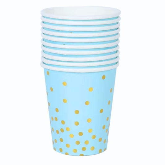 8oz Shiny Gold Dots Paper Cups (10pcs)