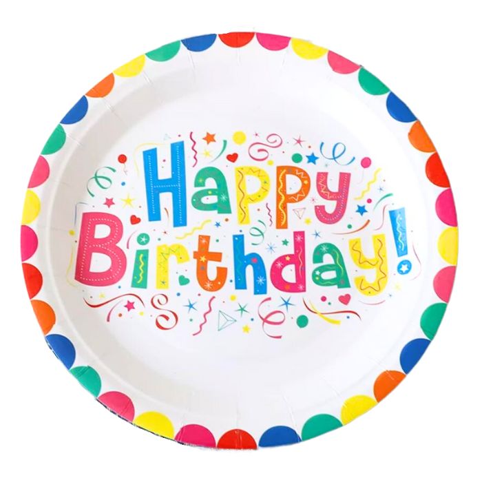 Colorful Confetti Happy Birthday Theme Tableware