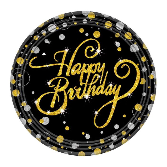 Hotstamp Confetti Happy Birthday Theme Tableware