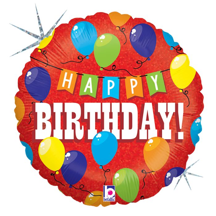 18 Inch Happy Birthday Party Round Foil Balloon B36570