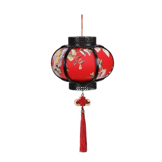 Red Flower Lantern with Lights