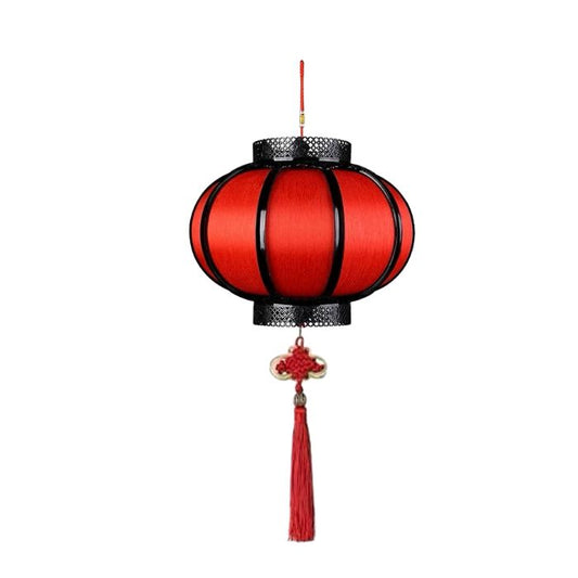 Satin Red Lantern with Lights
