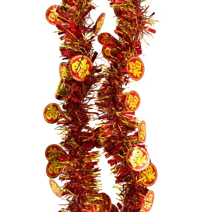 CNY 9cm 2m Shiny Tinsel (Round Fu)