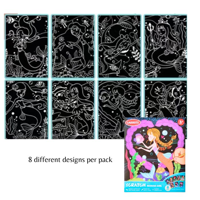 Carrots 8pc Scratch Art (Assorted)