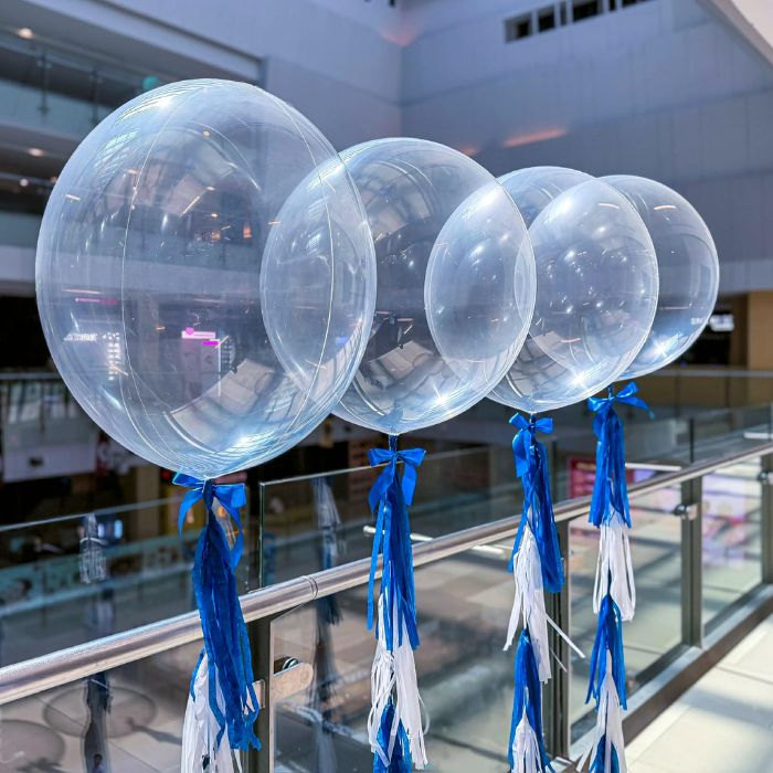 24" Custom Transparent Balloon with Layered Fringe Tassel