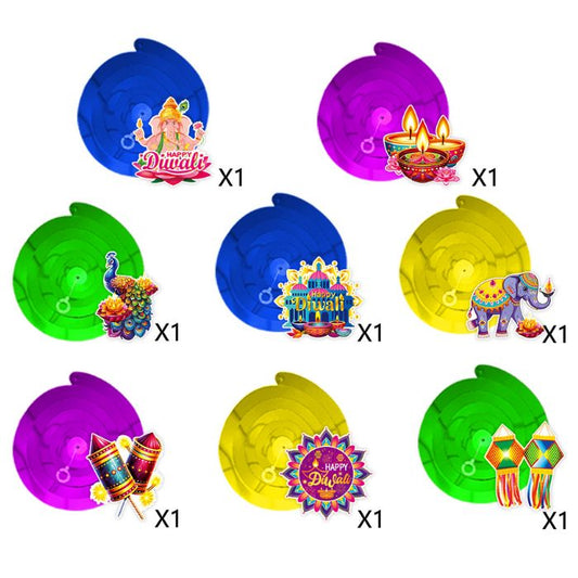 HD Diwali Spiral Hanging Decoration (8pcs)
