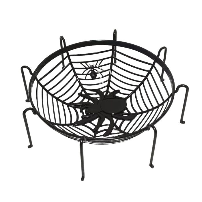 Halloween Spider Web Basket with Legs (Black)