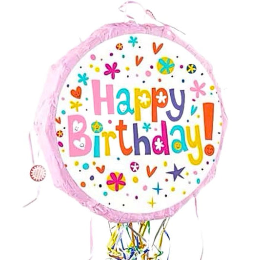 Happy Birthday Stars Dots Round Pinata No.6340
