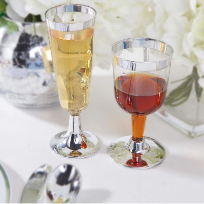 Shiny Rim Plastic Wine Glass (6pcs)