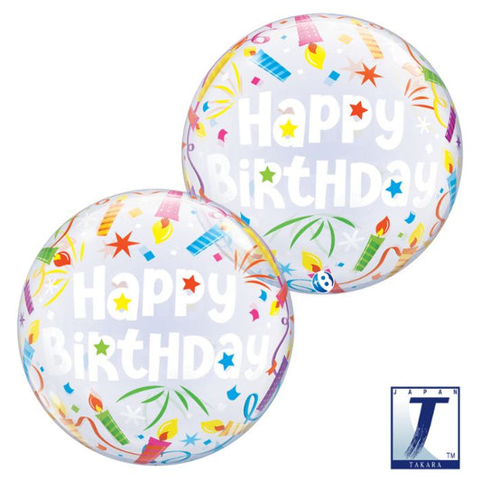 22 Inch Birthday Lit Candles Bubble Balloon JP00009