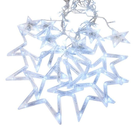 LED Five Pointer Star Icicle Lights (White)