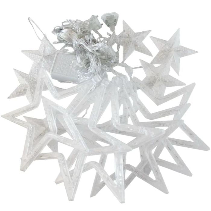 LED Five Pointer Star Icicle Lights (White)